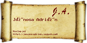 Jánosa Adrián névjegykártya