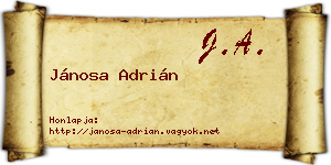 Jánosa Adrián névjegykártya